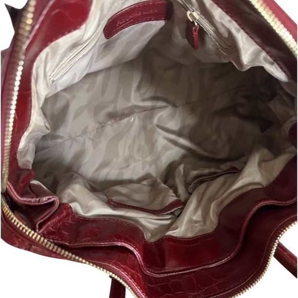 NWT Anne Klein Elegant Red Leather Satchel Shoulder Handbag! NEW! - Picture 11 of 14